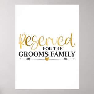 Poster Reservado Para O Casamento Dourado Da Família De A