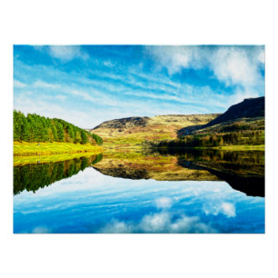Pôster Reservatório de Dovestone no inverno