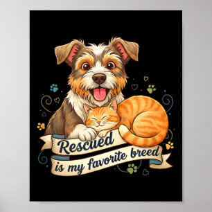 Poster Resgatado é meu cachorro de estimação favorito raç