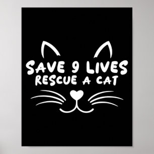 Poster Resgate de Animais Adote Amante de Gatos Salve 9 V