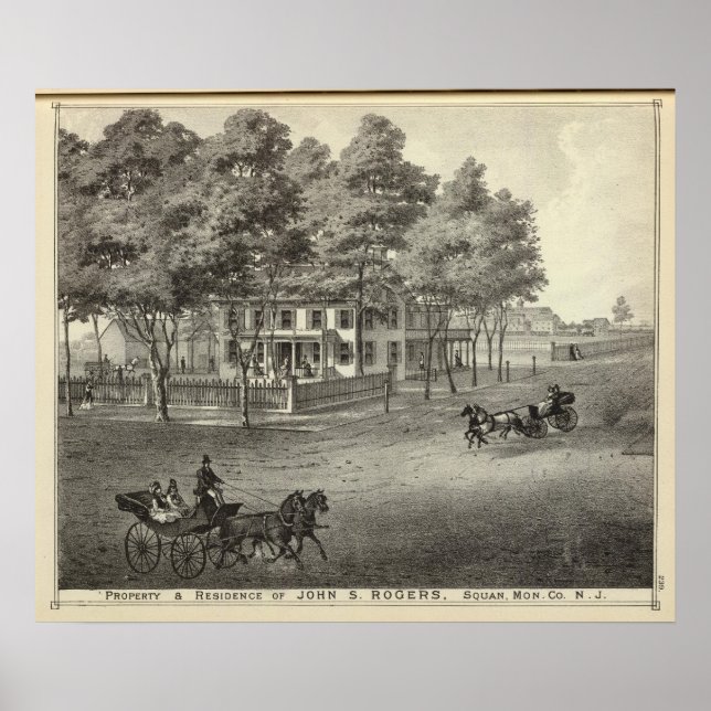 Pôster Residence of John S Rogers in Manasquan, NJ (Frente)