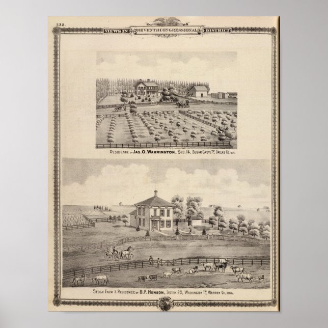 Poster Residences & farm of Warrington (Frente)