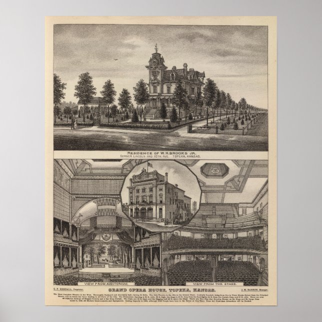 Poster Residência de Brooks e Grand Opera House, Kansas (Frente)