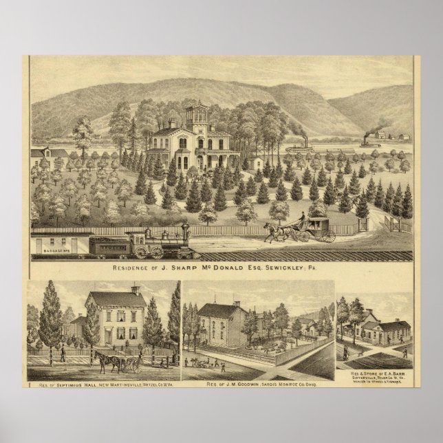 Pôster Residência de J Sharp McDonald Sewickley (Frente)