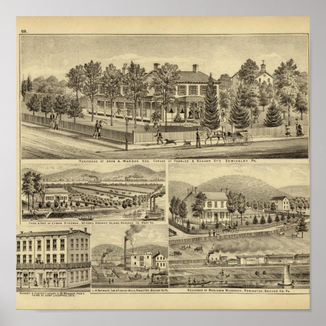 Pôster Residência de John A Warden Sewickley (Frente)