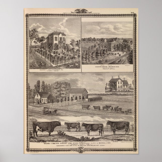 Pôster Residência e Escola Ocidental em Marshalltown (Frente)