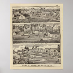 Poster Residência e moinhos e jardas da madeira serrada