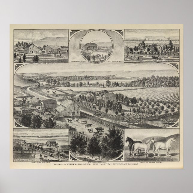 Pôster Residência Johnson, Condado de Pottawatomie, Kansa (Frente)