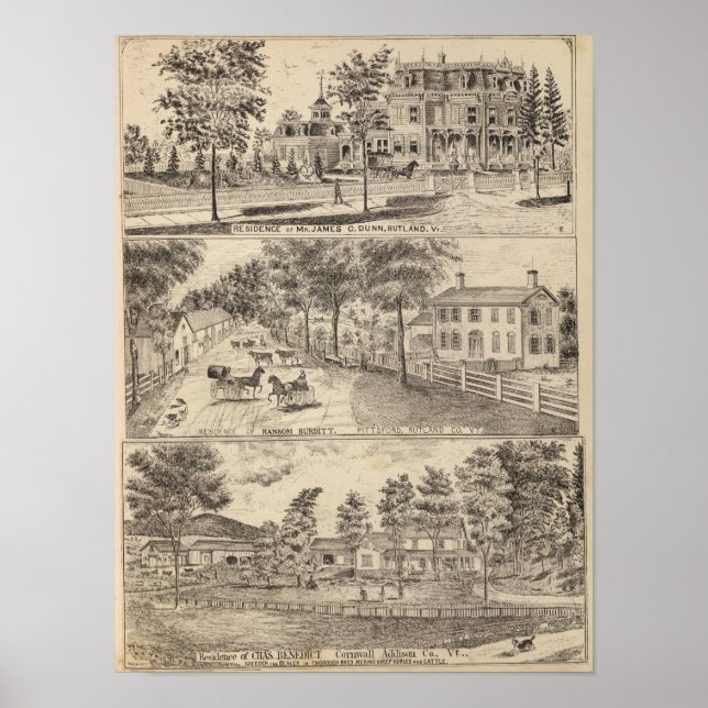 Poster Residências de Dunn, Burditt e Benedict em Rutland (Frente)