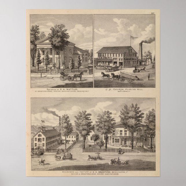 Pôster Residências e fábrica em Bennington (Frente)