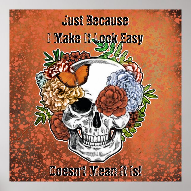 Poster Resiliência Tenacidade Sem Dificuldades De Afirmaç (Frente)