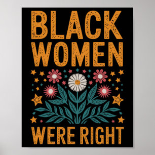 Poster Resist Boho Floral Anti Trump Mulheres Negras Esta