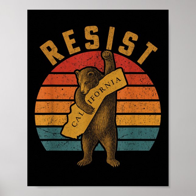 Poster Resist California Bear  (Frente)