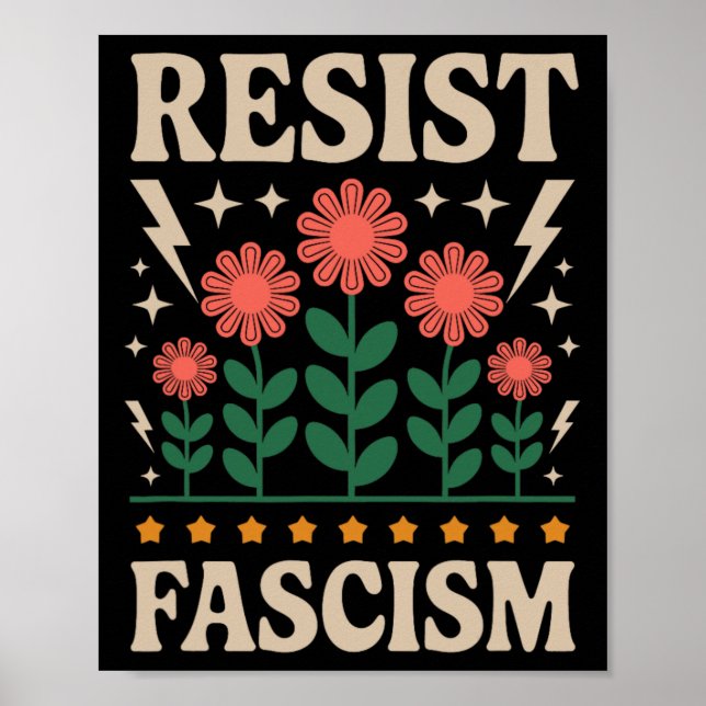 Poster Resist Fascism Protest Trump Anti Trump  (Frente)