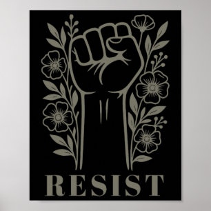 Poster Resist Floral Anti-trump Protesto Político Anti Tr