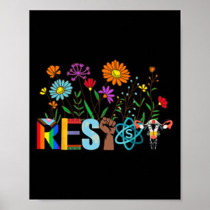 Poster Resist Floral Anti Trump Protesto Político Não Meu