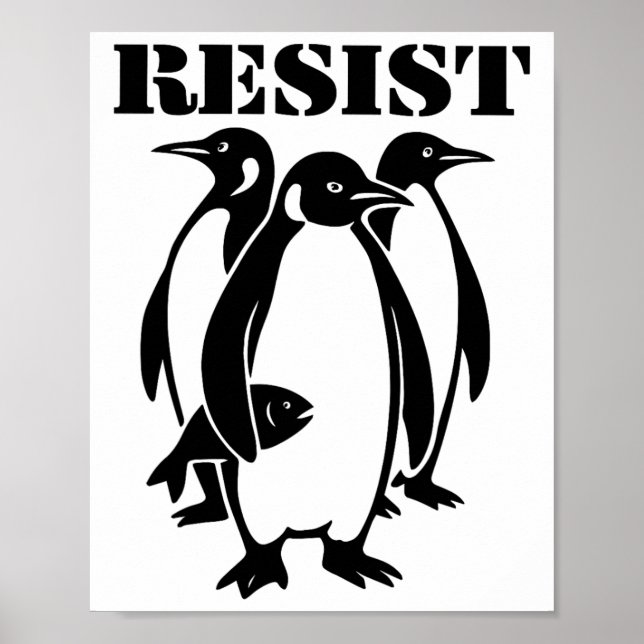 Poster Resist Penguins - Tarifa Trump  (Frente)