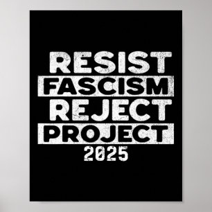 Poster Resista ao Fascismo Rejeite o Projeto 2025 