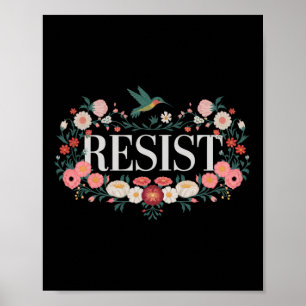 Poster Resista Floral Protesto Trump Anti Trump 5