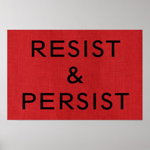 Pôster Resista & Persista na Foto com Textura de Linho Ve