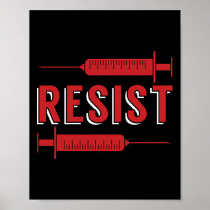 Poster Resista Sem Vacina Anti Vax Contra Mandato de Vaci