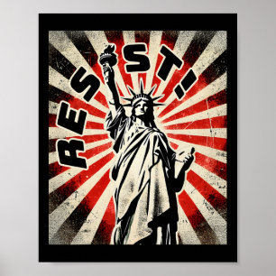 Poster Resiste À Estátua Teatral Da Liberdade Resistir Ao