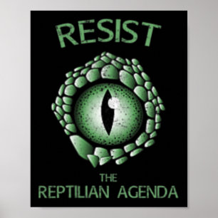 Poster Resiste À Teoria Da Conspiração Da Agenda Reptilia