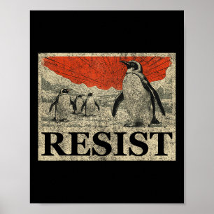 Poster Resiste Ao Ativismo Pinguim Anime Gráfico Que Fica