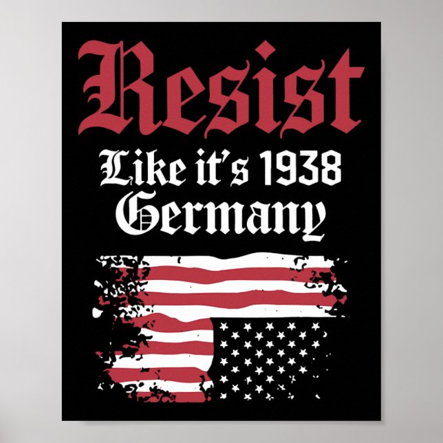 Poster Resiste como se fosse a bandeira dos EUA de 1938 (Frente)