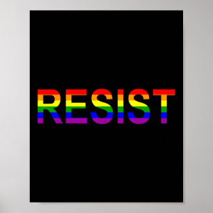 Poster Resiste Rainbow Queer Anti Trump Novelty Política