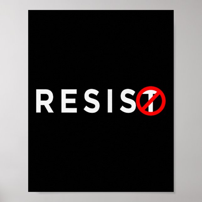 Poster Resistência à Camisa #resiste ao Anti Trump #indiv (Frente)