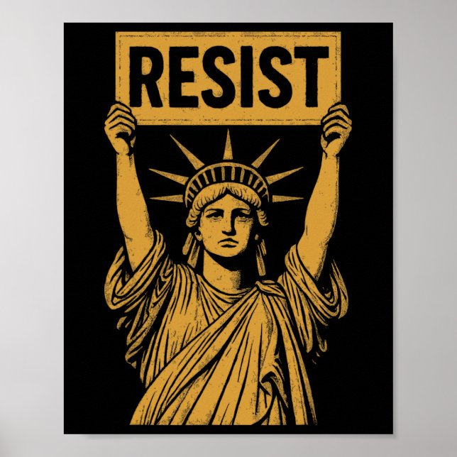 Poster Resistência À Estátua Da Liberdade Rebelde Protest (Frente)