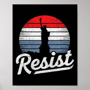 Poster Resistência À Estátua Da Liberdade Salvar A Democr