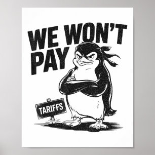 Poster Resistência à Injustiça Política Engraçada Pinguim