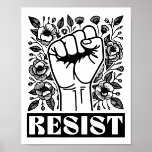 Poster Resistência a Protesto Político Anti-Trump Liberal