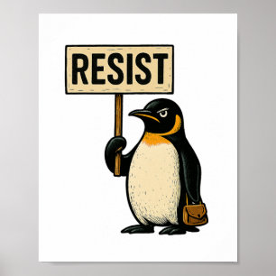 Poster Resistência ao Ativismo do Pinguim Design 2 Gráfic
