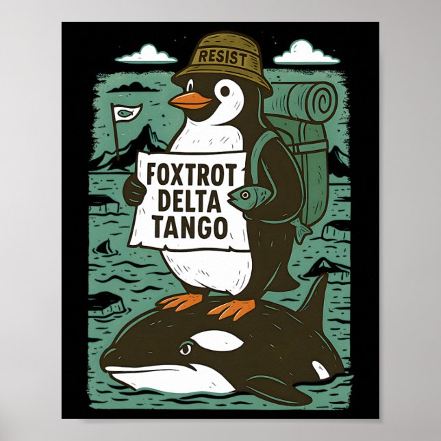Poster Resistência ao Ativismo do Pinguim Design 3 Gráfic (Frente)