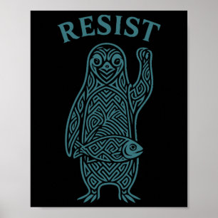 Poster Resistência Ao Ativismo Dos Pinguins - Gráfico De 