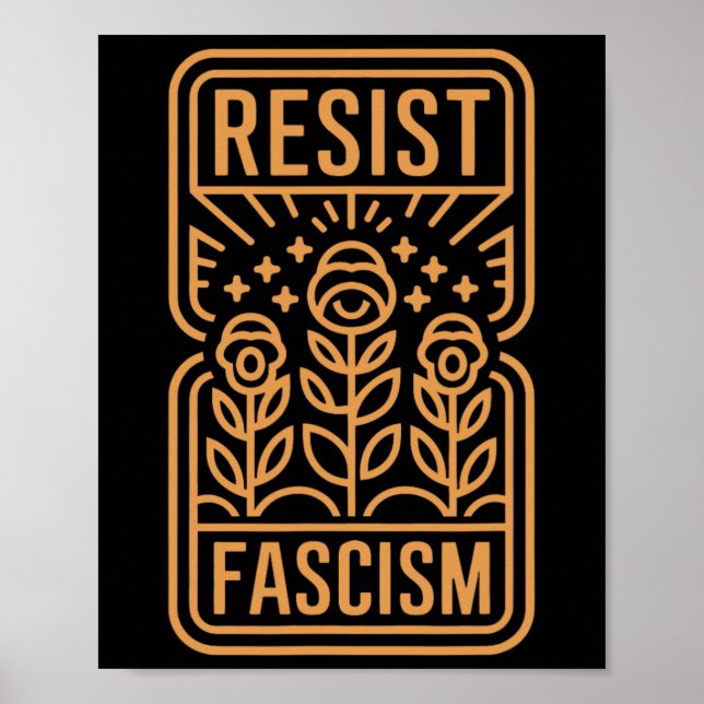 Poster Resistência ao fascismo Protesto Trump Anti Trump (Frente)