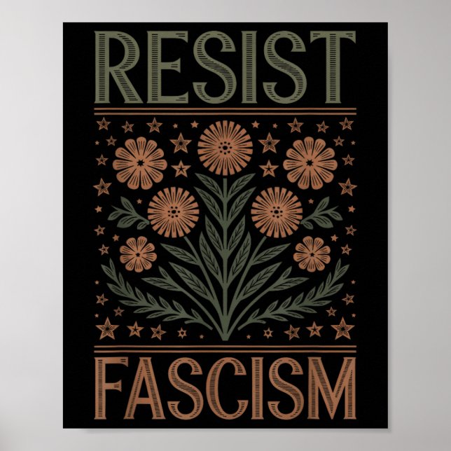 Poster Resistência ao fascismo Protesto Trump Anti Trump  (Frente)
