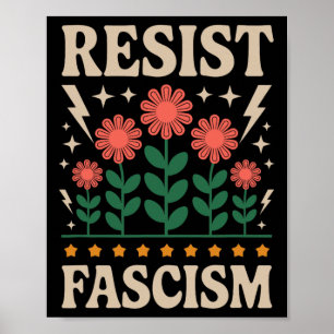 Poster Resistência ao fascismo Protesto Trump Anti Trump 