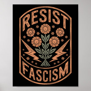 Poster Resistência ao fascismo Protesto Trump Anti Trump 