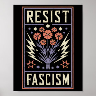 Poster Resistência ao fascismo Protesto Trump Anti Trump