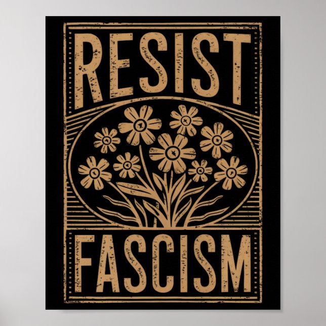 Poster Resistência ao fascismo Protesto Trump Anti Trump  (Frente)