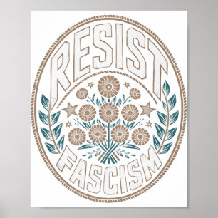 Poster Resistência ao fascismo Protesto Trump Premium _2