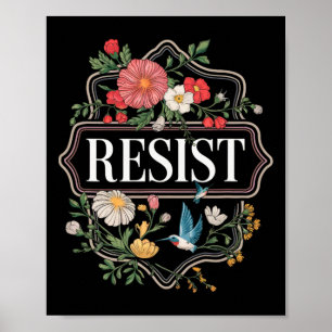 Poster Resistência ao Protesto Floral Trump Anti Trump 4