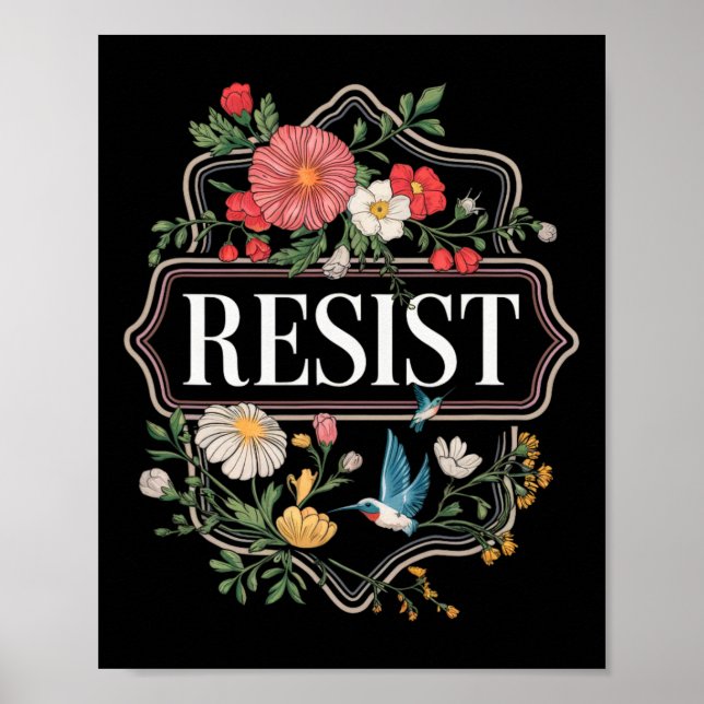 Poster Resistência ao Protesto Floral Trump Anti Trump 4 (Frente)