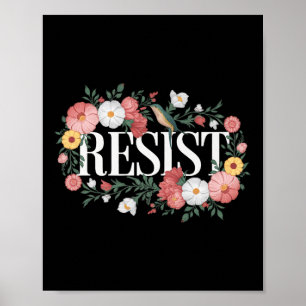 Poster Resistência ao Protesto Floral Trump Premium