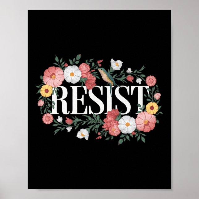 Poster Resistência ao Protesto Floral Trump Premium (Frente)