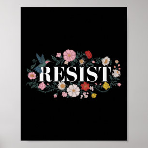 Poster Resistência ao Protesto Floral Trump Premium _4